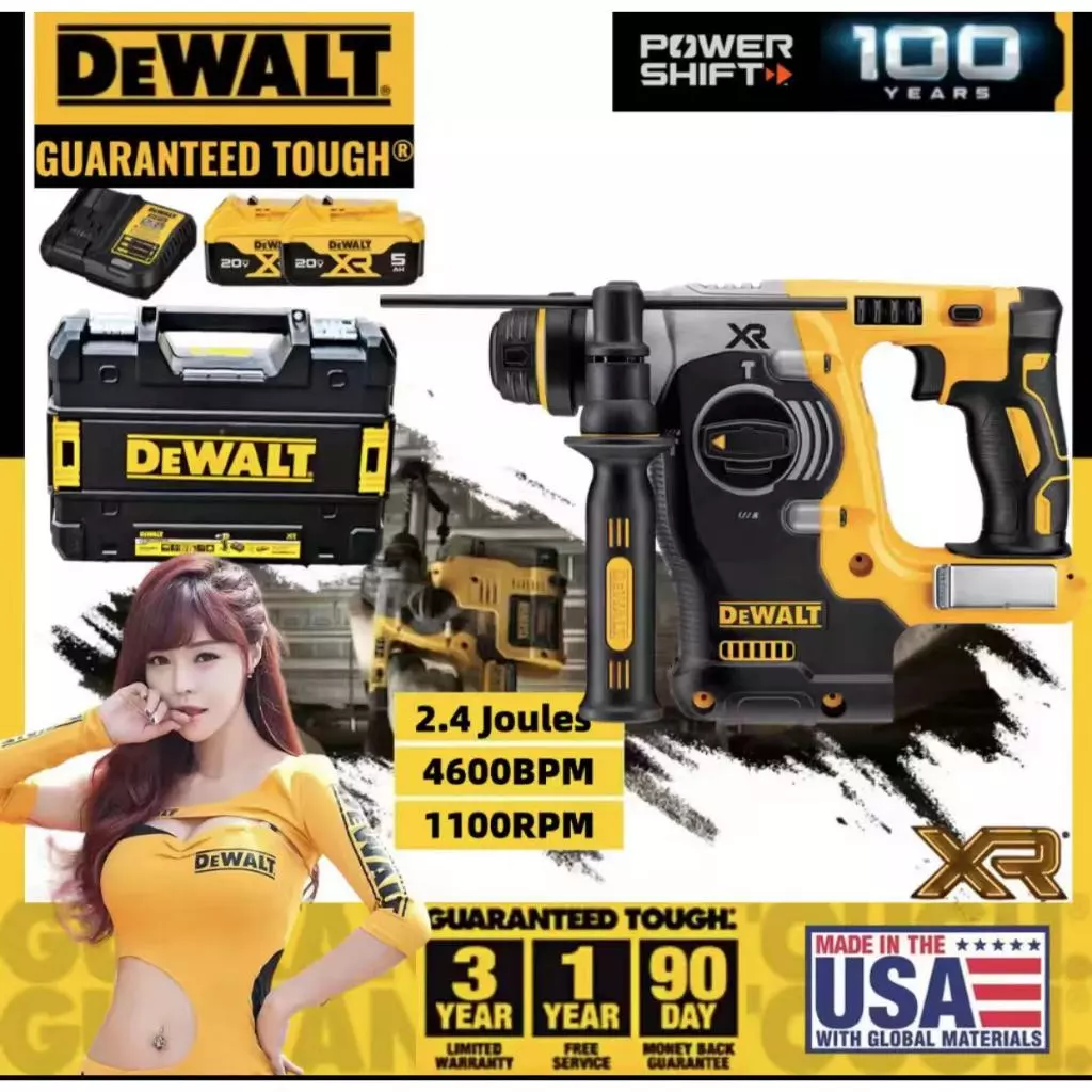 DEWALT DCH273 สว่านไร้สาย, แบตเตอรี่ลิเธียมชาร์จได้, เครื่องมือไฟฟ้า, ประสิทธิภาพสูง